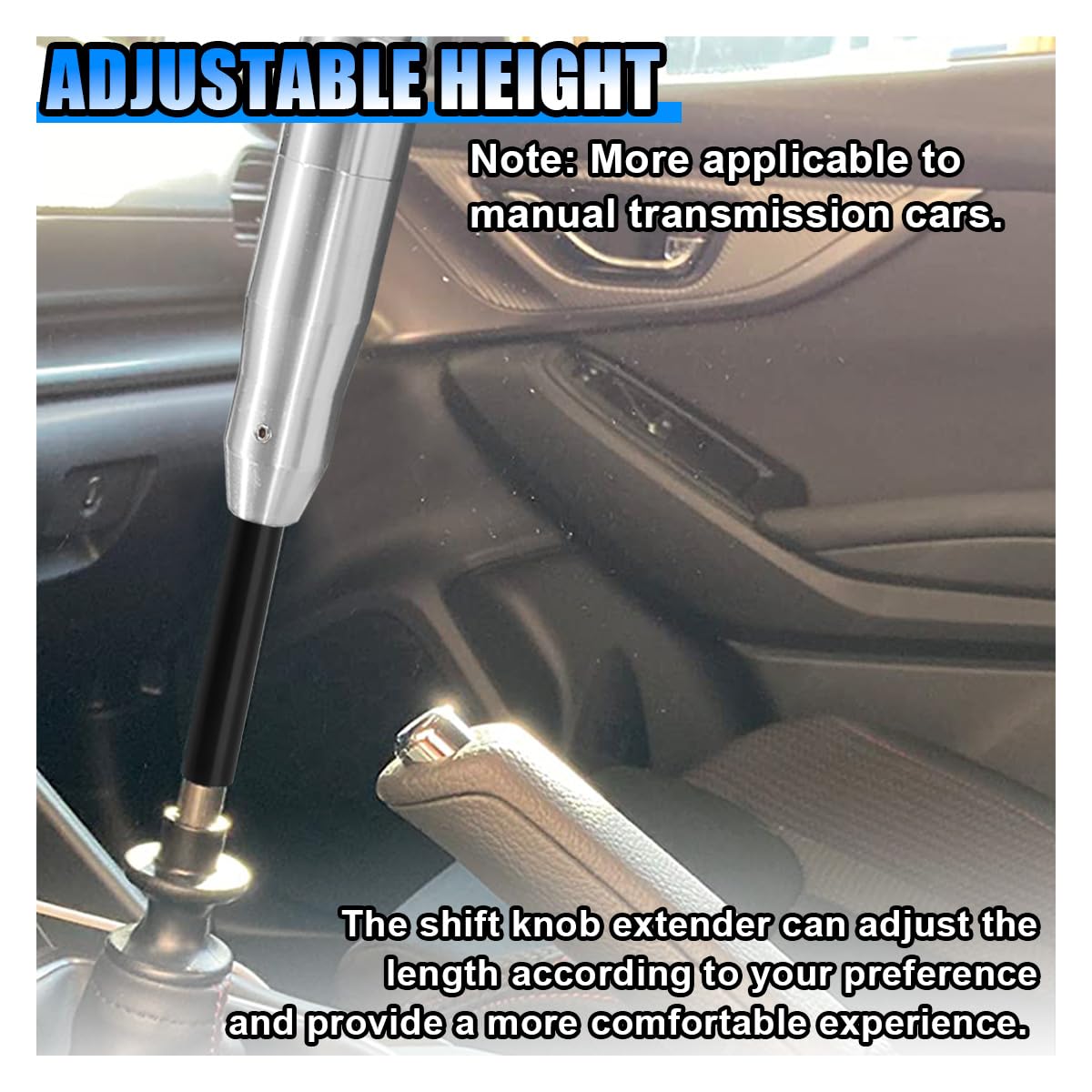 1pcs Black 3 Inch Shift Knob Extender/M12X1.25 Lever - Foto 4