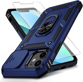Vinve for iPhone 12 Mini Case with Slide Lens Cover Navy Blue