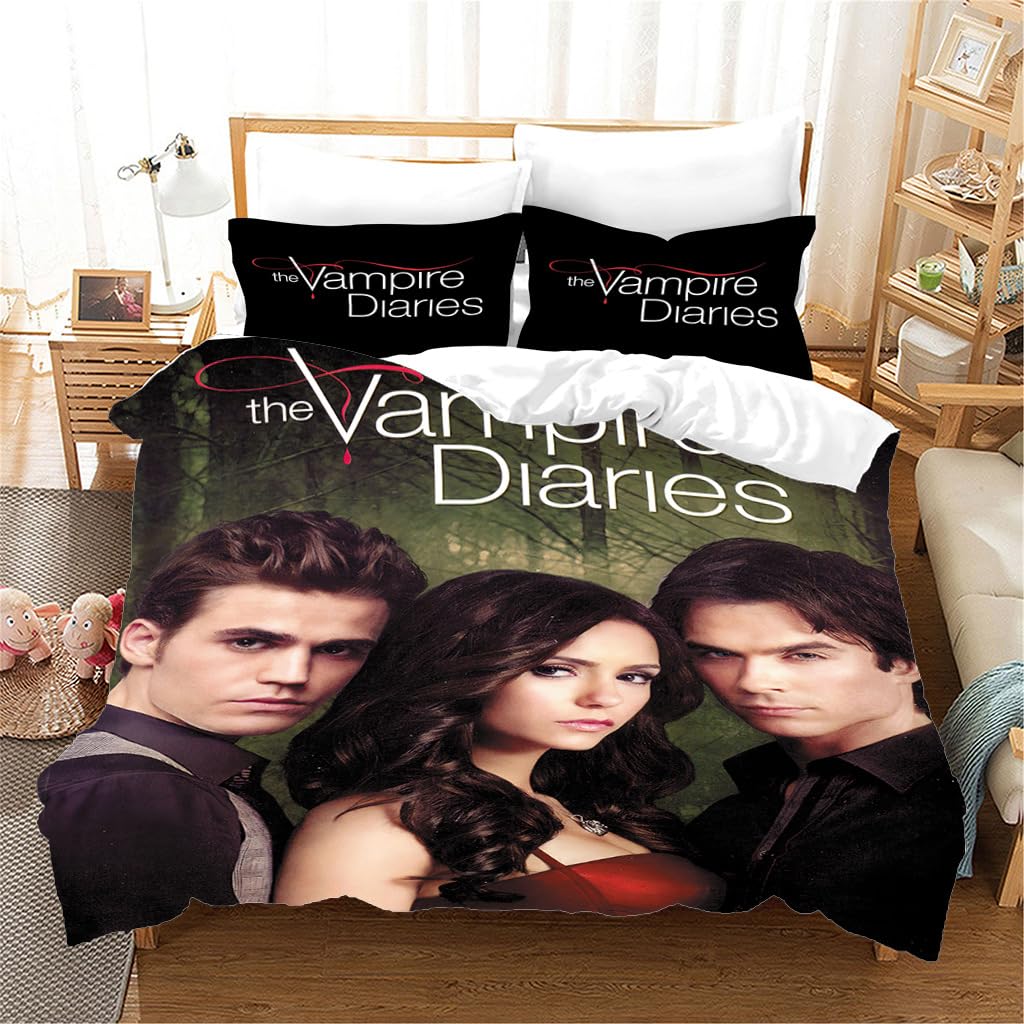 Parure De Lit 2 Pièces Housse Couette 135x200 + Taie Horror TV Vampire - Motif Enfants Adultes