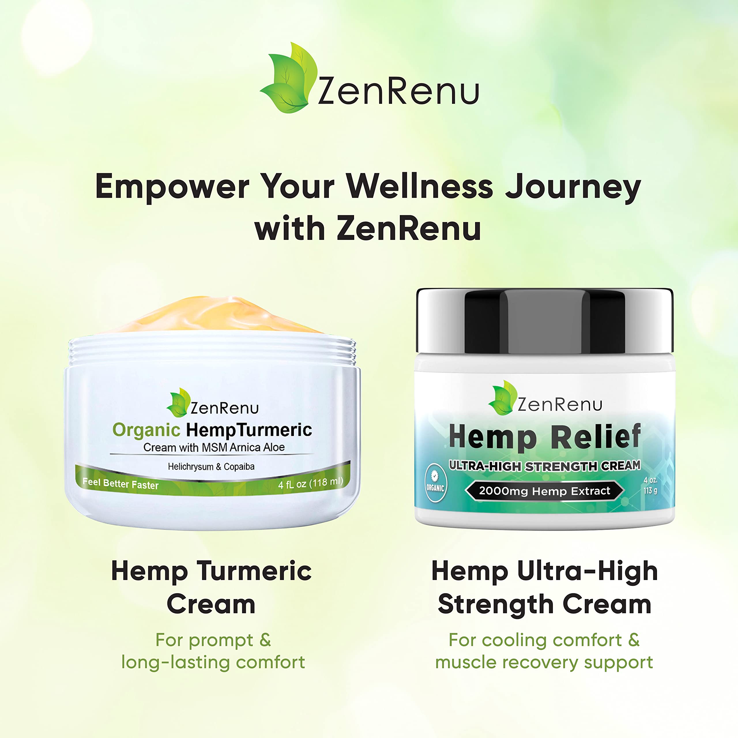 Organic Hemp Turmeric Cream with Arnica, MSM, Hemp Oil Extract, & 7 Essential Oils - Non Greasy & Fast Absorbing for Any Areas of Discomfort 4 oz — Amazon image 6
