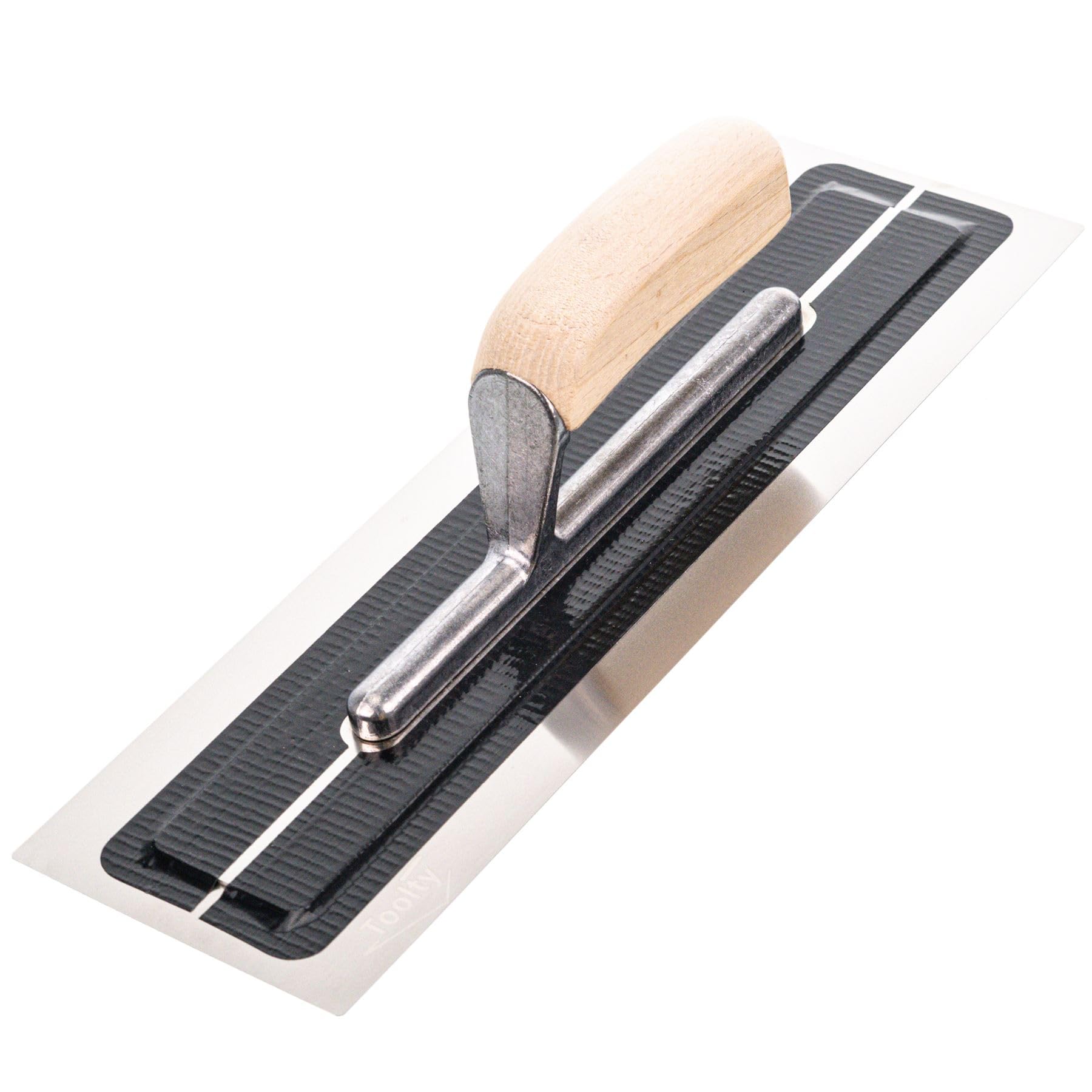 Toolty Light Ultra Flexible Plaster Finishing Trowel - Stainless Steel Finishing Hand Tool - With Wooden Handle - 14 Inch - Tt225-4000V1
