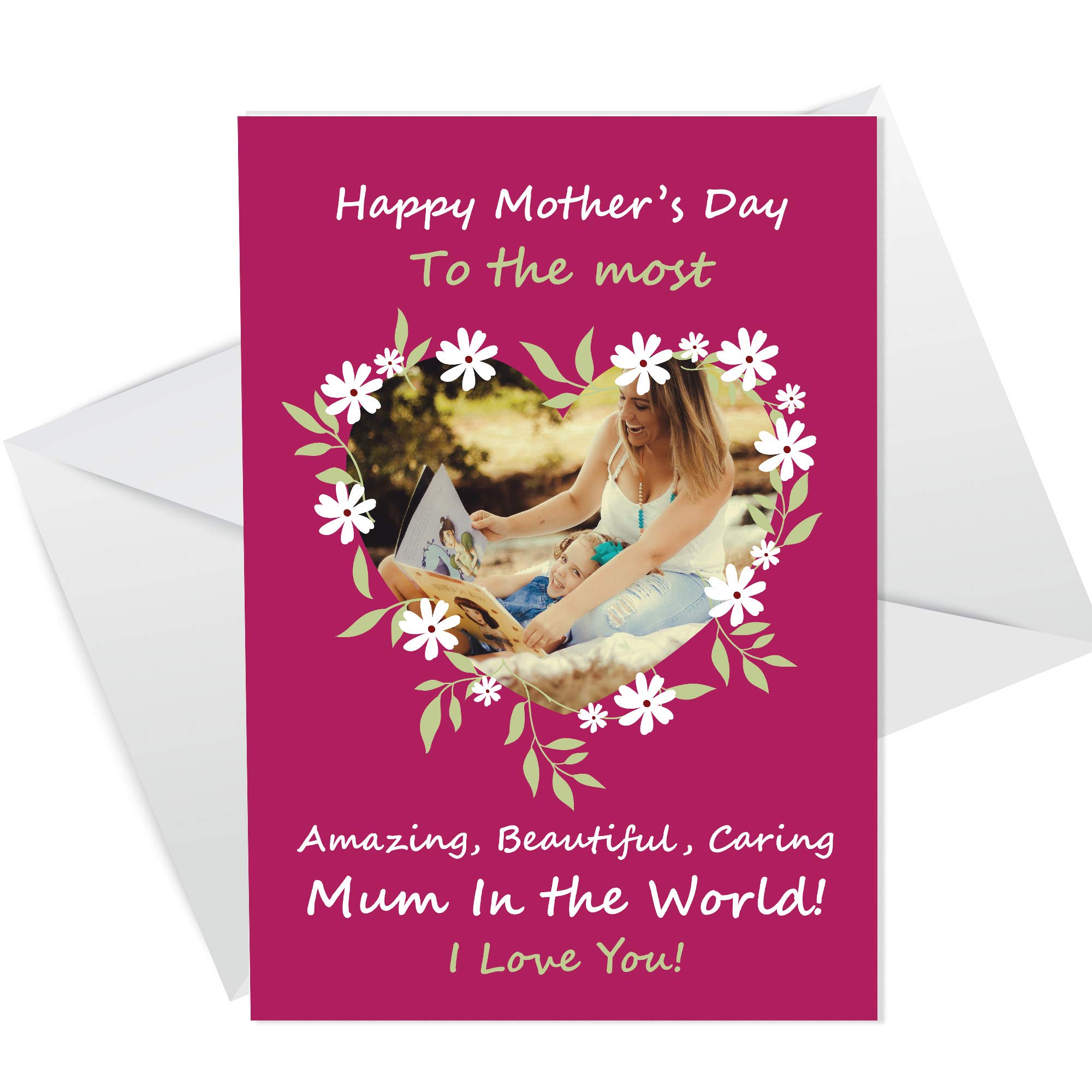 RED OCEAN Personalised Mothers Day Card CUSTOM PHOTO Novelty Card For Mum Mummy