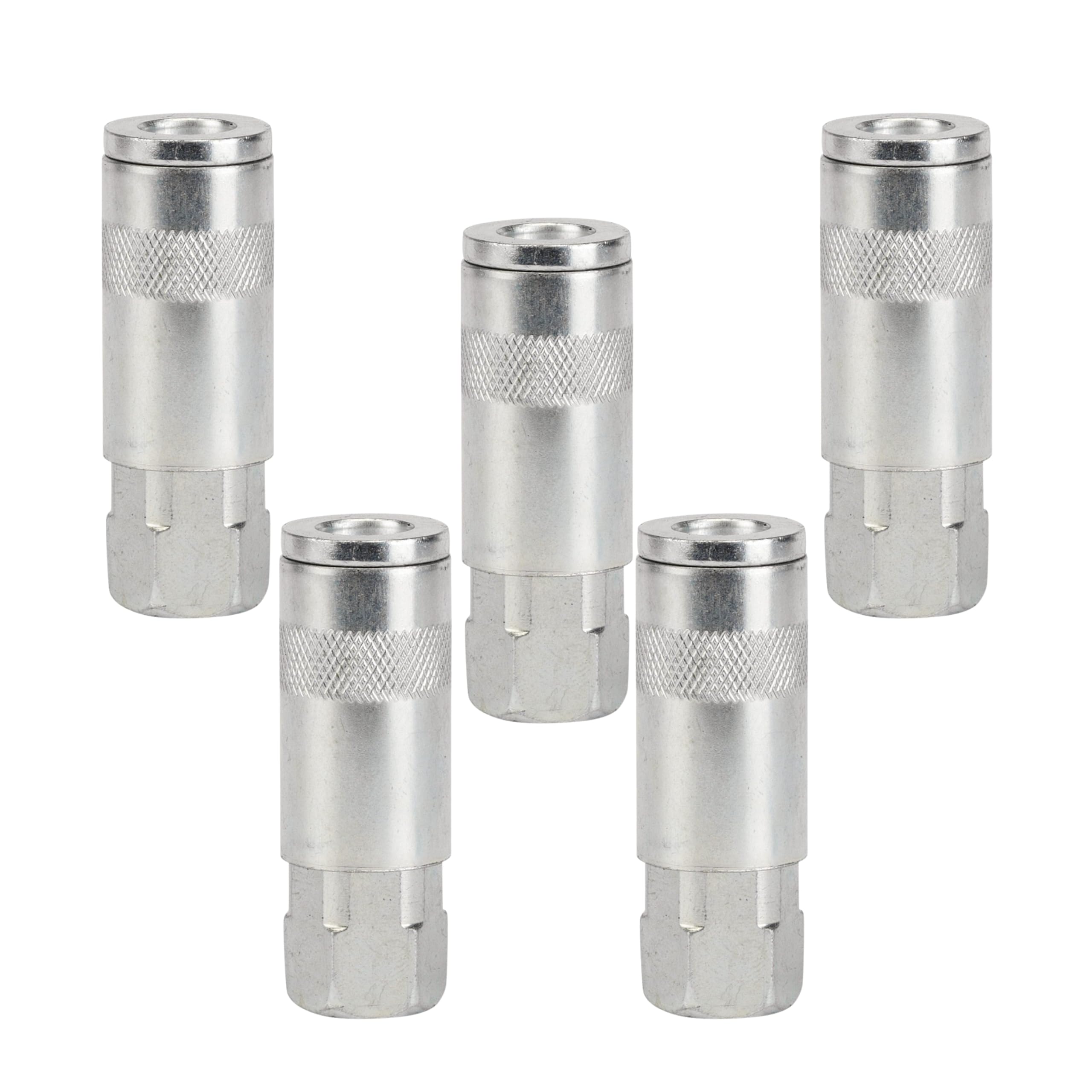 Dunnet Tools 1/4" Inch Quick Release Air Line Connector | Heavy Duty Female BSP Fitting for Air Compressor, Pneumatic Tools, Quick Connect Coupling, Airbrush & Tool Accessories (Pack of 5)