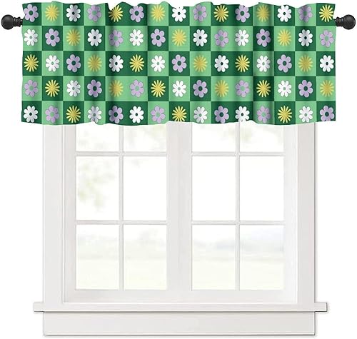 Miniatura 18 de Cenefa de cortina de cocina con diseño de arcoíris retro de los años 60 y 70, diseño de dibujos animados, estilo bohemio, floral, estilo bohemio,