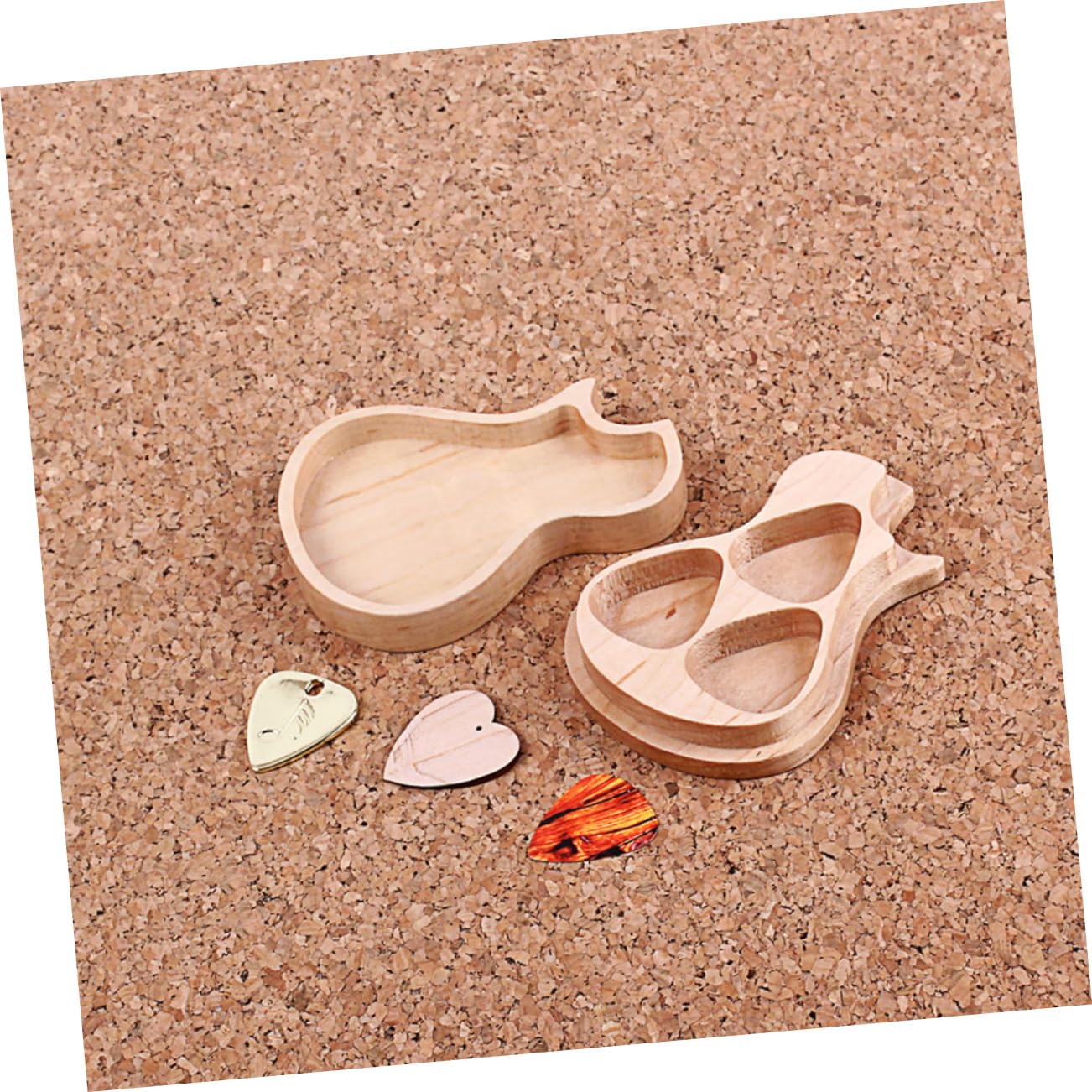 ifundom Scatola Per Plettri Per Chitarra in Legno Fatta Mano Accessorio Per Chitarra Plettri Per Design Forma Di Per Riporre e Trasportare i