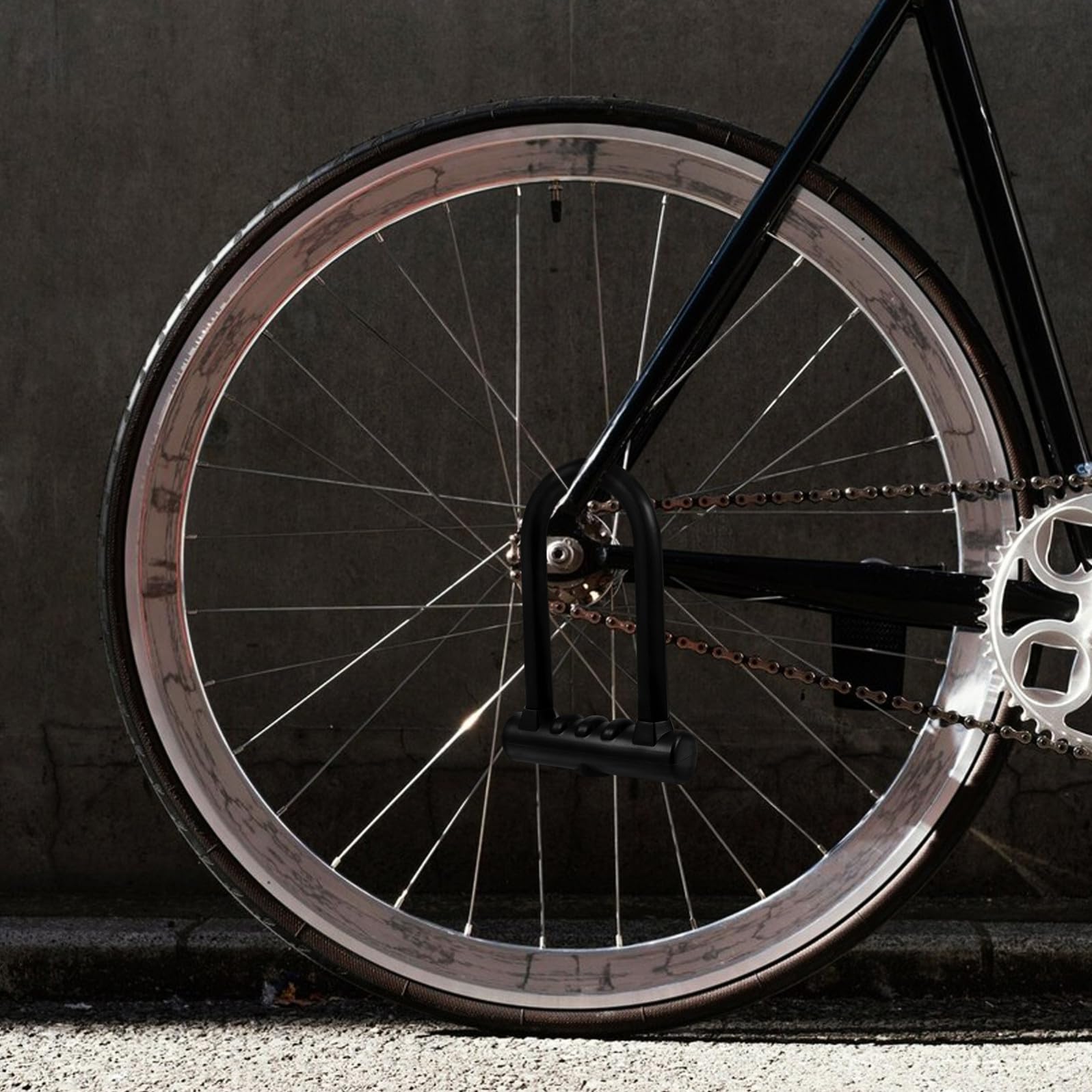 Tofficu Lucchetto per Biciclette a Forma di U in Silicone e Ferro, Antifurto Resistente e Antitaglio, per Bici e Scooter, Protezione Sicura e Robusta