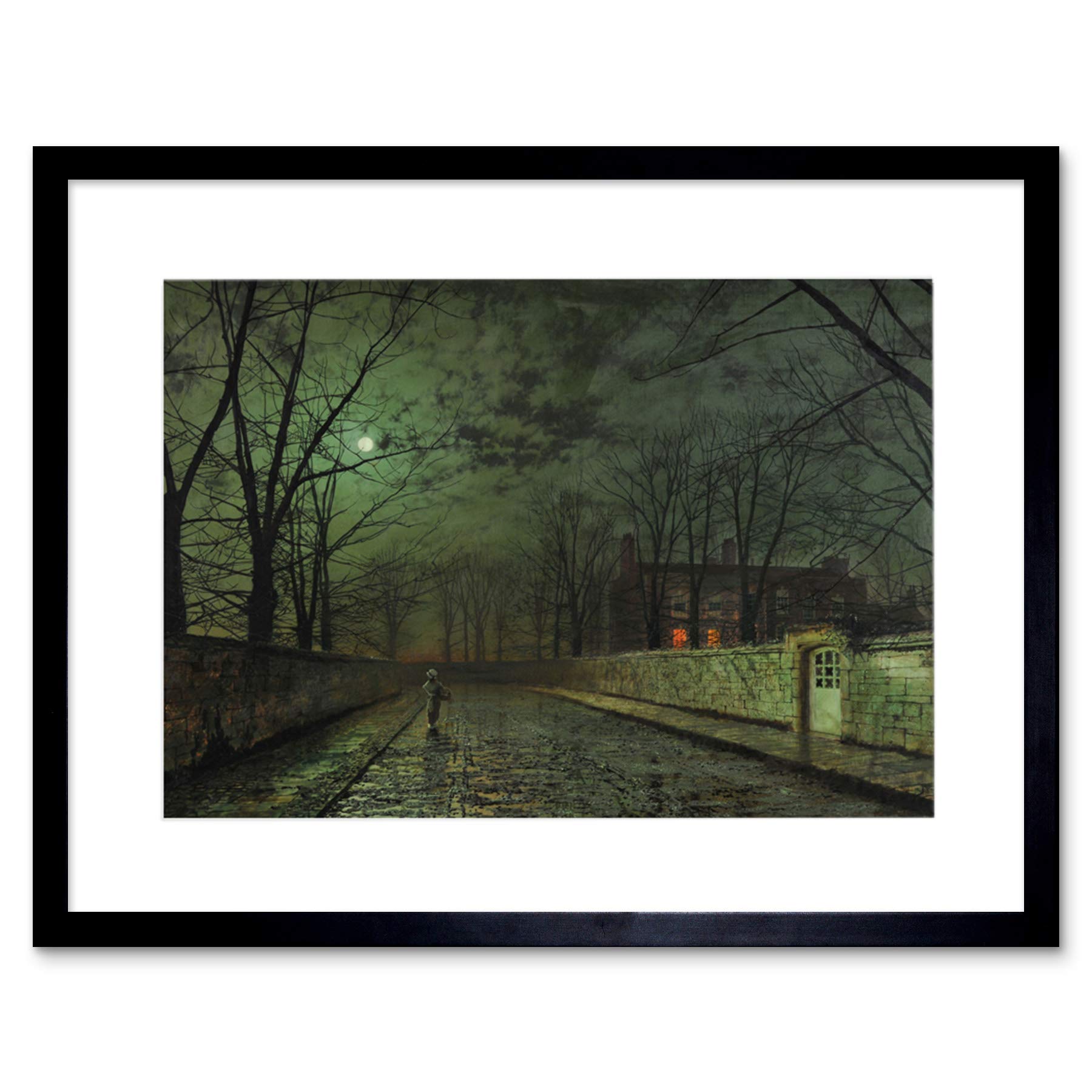 Wee Blue Coo John Atkinson Grimshaw Moonlit Street Old Master Framed Wall Art Print