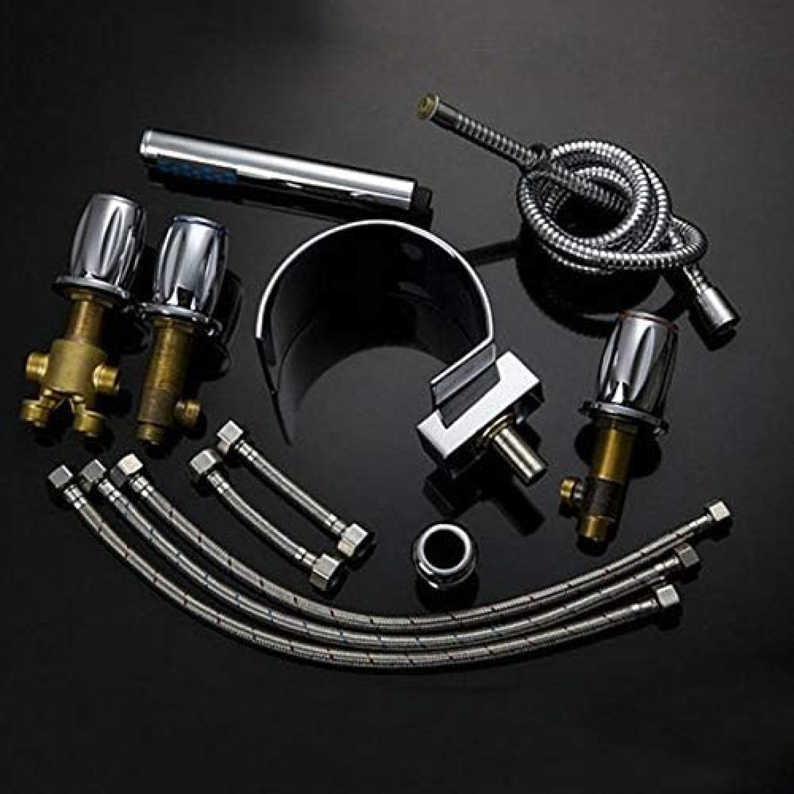 Radius Badkraan | Chroom Thermostatisch met handdouche | Badrandmontage BSE-5503-00008 Radius Badkraan | Chroom Thermostatisch met handdouche | Badrandmontage BSE-5503-00008