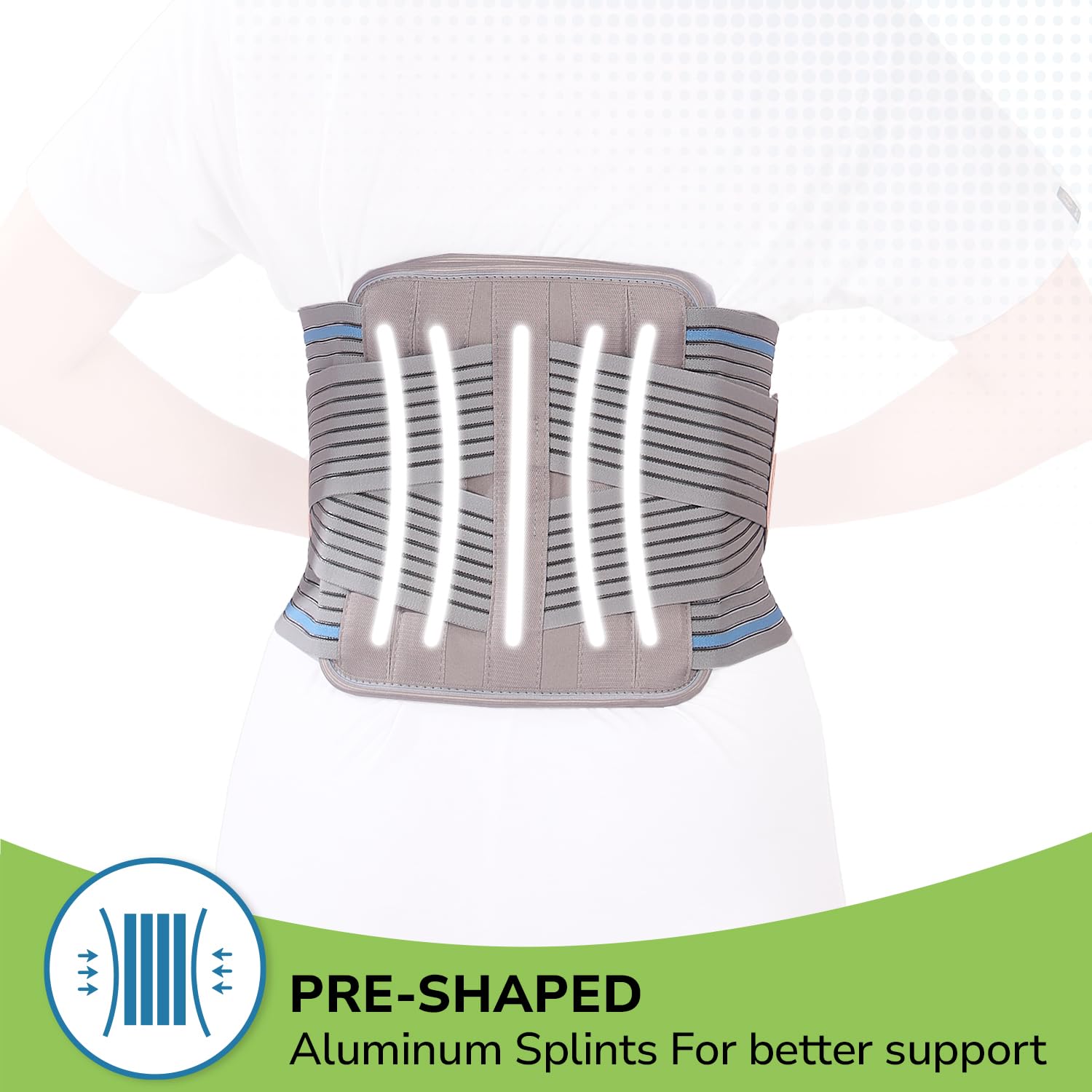 Everactiv Contoured Lumbo-Sacral Back Support Belt for Elderly | Rigid Spine Support with Aluminium Splints | Extra Soft Padding | Pain Relief for Chronic Low Back Pain & Posture Correction (Small) (29-34 inches) - Image 5 thumbnail