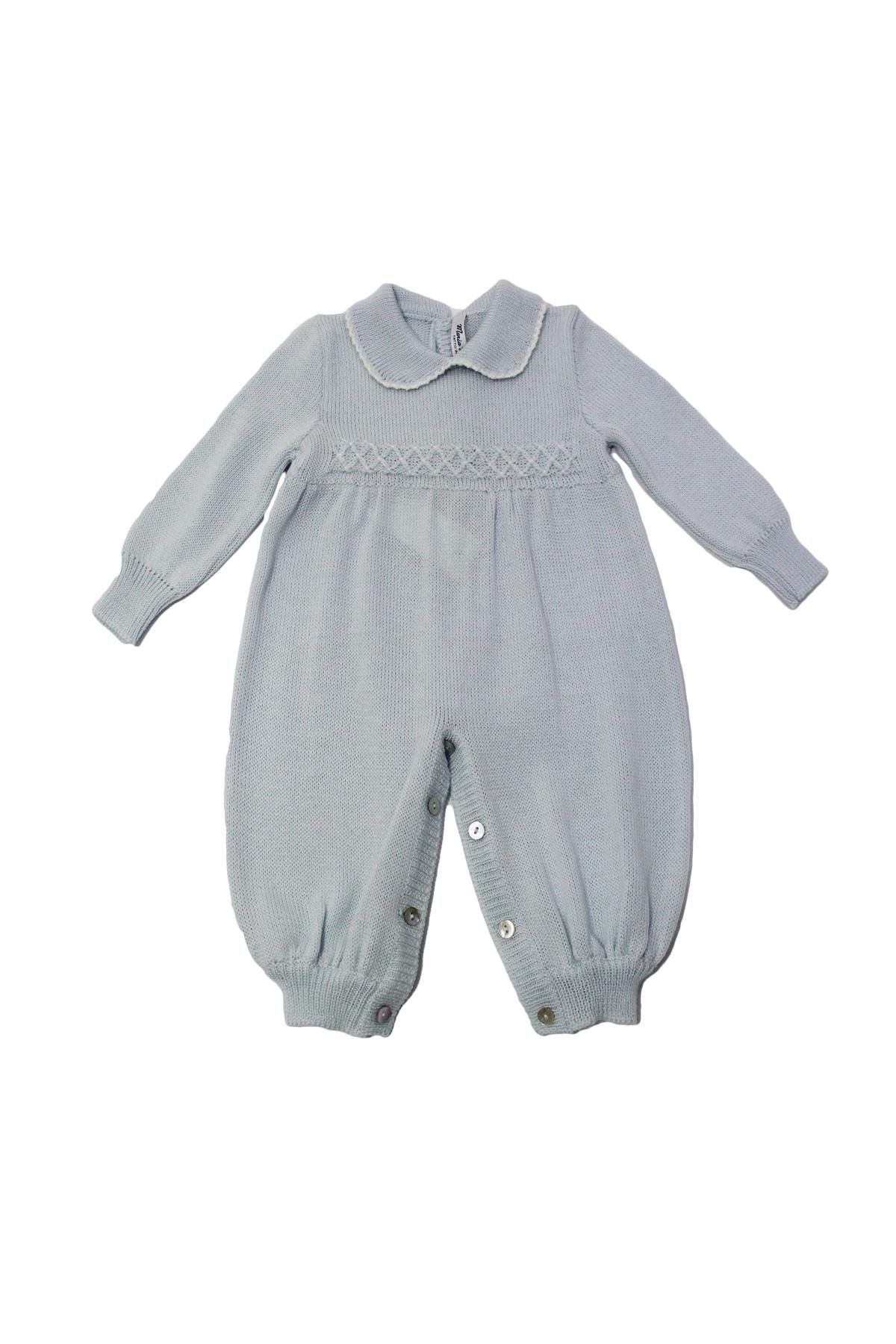 MARIA MONTIERI Tutina in Pura Lana Neonato Prodotto 100% Made in Italy 6M