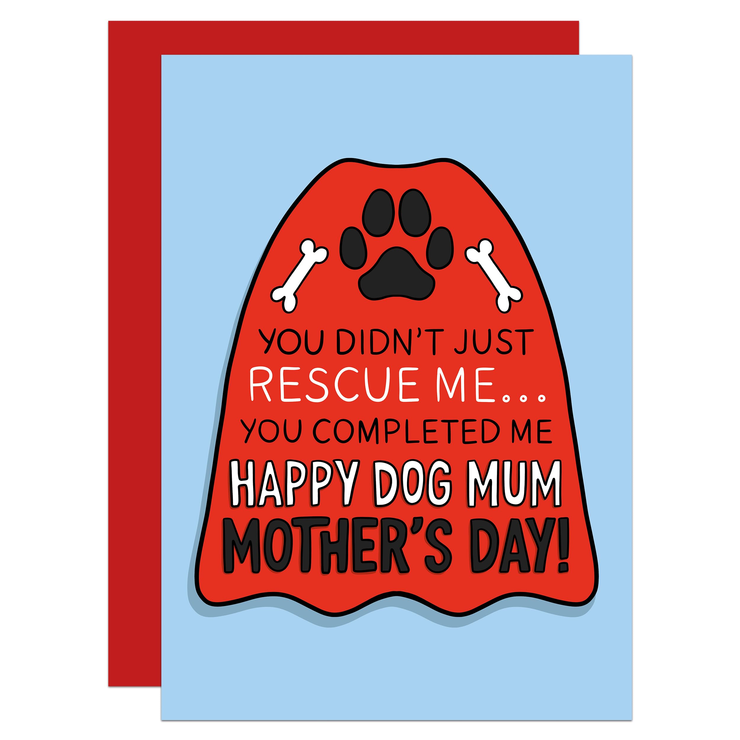 Rescue Dog Mothers Day Card, Mum, Funny, Adoption (Dog)