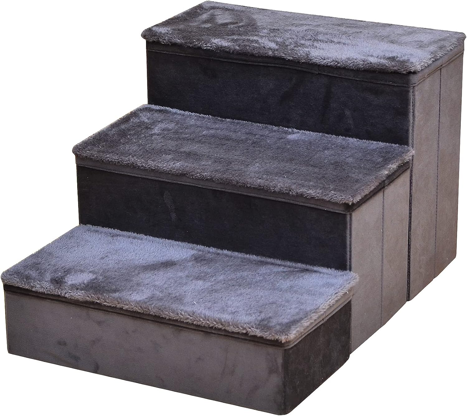 Catry Pet Stairs, 2-in-1 Foldable and Portable Dog/Cat Stairs is Easy to Use, with Extra Storage Space Under Each Pet Step, This Practical Pet Steps is Ready for Pets and Storage-New Generation