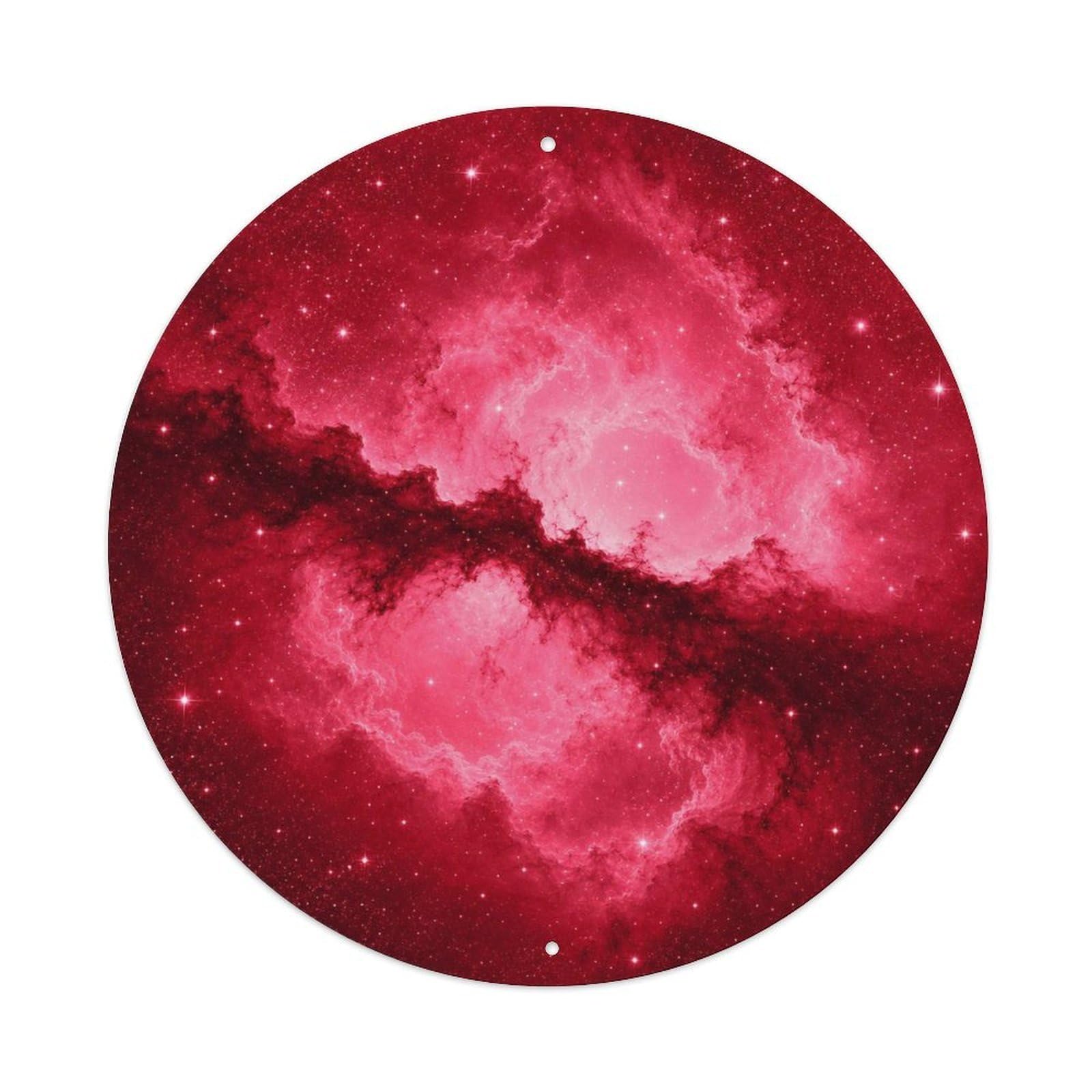 Galaxy Lagoon Nebula Universe Deep Space Celestial Metal Tin Sign Plaque Wall Decor for Cafe, Man Cave, Club Bar, Office, Home Garden Round Metal Poster 8x8Inch