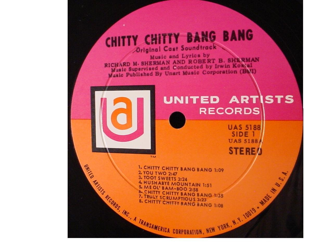 Chitty Chitty Bang Bang Near Mint Original Soundtrack Stereo Lp & Gate-fold Cover - United Artists 1968