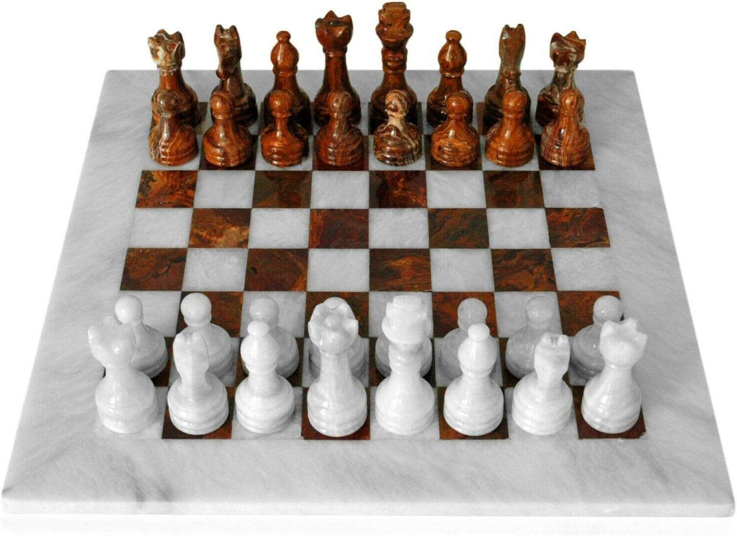 CBAM Tablero de ajedrez mármol natural blanco rojo con ajedrez rojo y blanco italiano mármol mesa chessboard 40x40