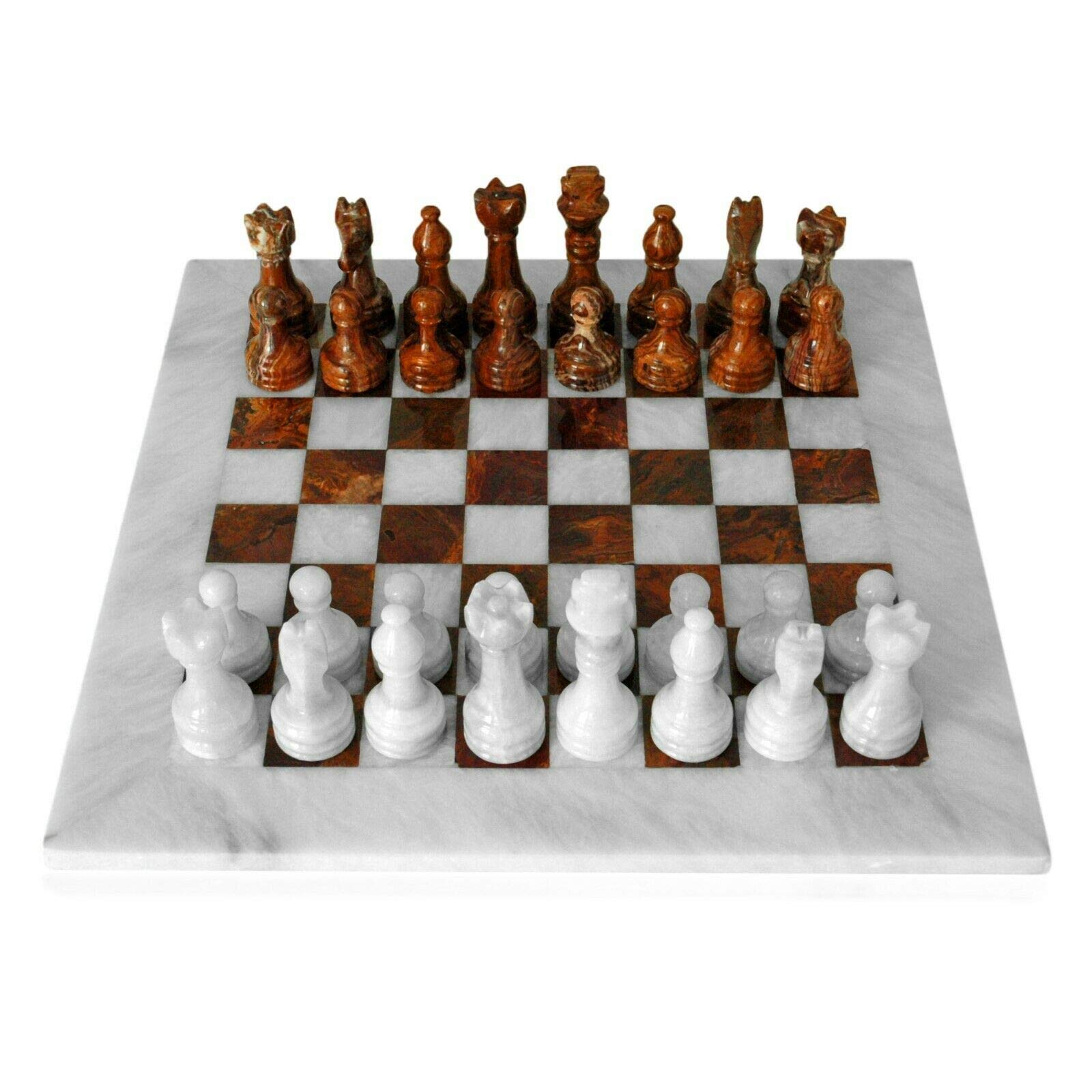 Jeu d'Échecs de Prestige en Marbre Naturel Cadeau Idéal d'Exception