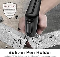 Vista 5 de Miimall Funda compatible con Samsung Galaxy Z Fold 4 con bolígrafo, Z Fold 4 con S Pen + protector de pantalla frontal + diseño de rayas verticales