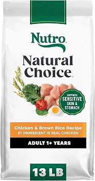 Nutro Natural Choice Dry Dog Food, Adult Dog Dry Food Chicken and Brown Rice Recipe, 13 lb. Bag