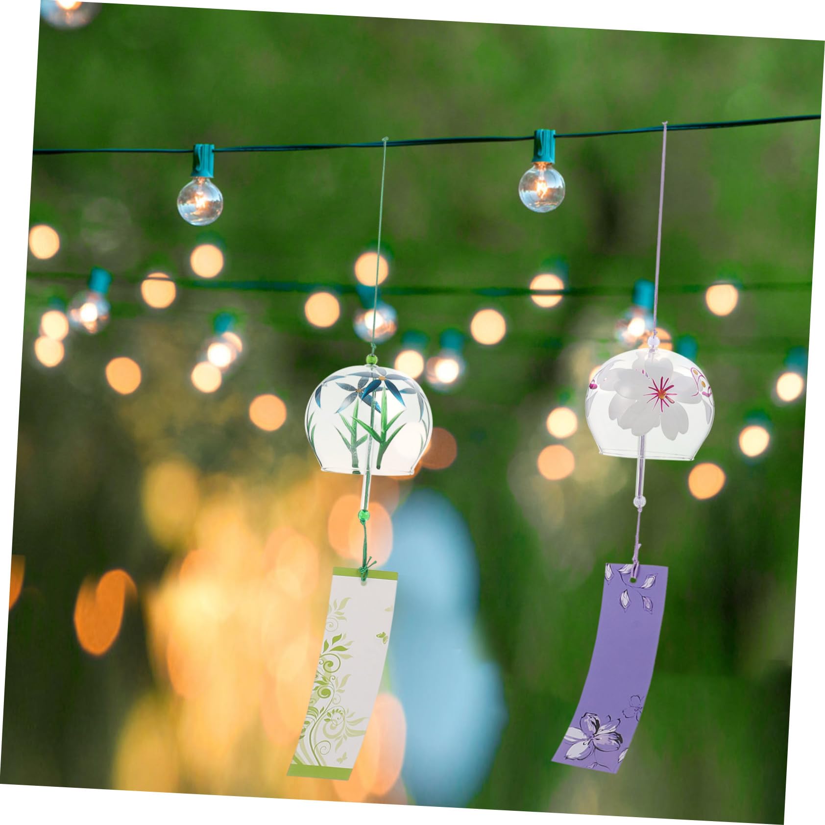 DOITOOL 4 Pezzi Campanelli Eolici in Vetro Trasparente per Esterni Decorazione da Appendere per Giardino e Patio Suono Cristallino Elegante