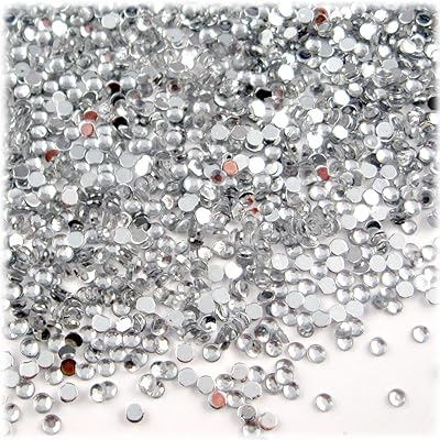 5,000pc Loose flatback Acrylic Rhinestones Round 2mm Tiny for Nails - flatback Crystal Clear