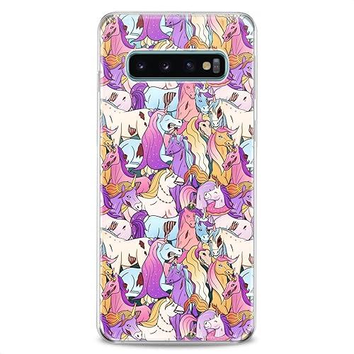 Miniatura 5 de Cavka Funda de TPU compatible con Samsung S21 FE Ultra S20 Plus S10 Note 20 5G S10e S9 suave diseño de unicornios zombies estampado de terror de