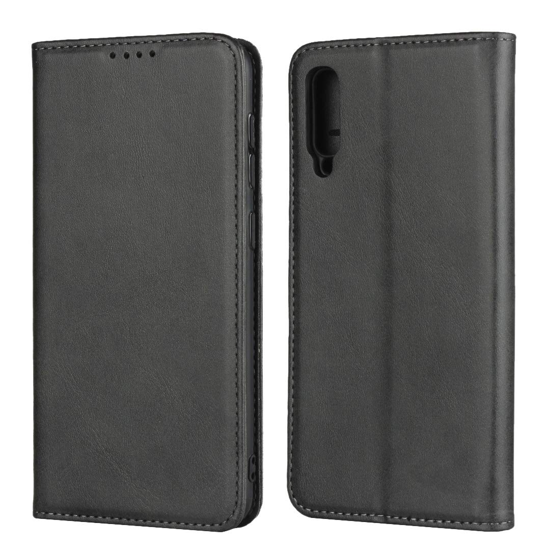 Samsung A50 Case, Leather Wallet Case Cover Card Holder Shockproof Protective Flip Case For Samsung Galaxy A50 - Black