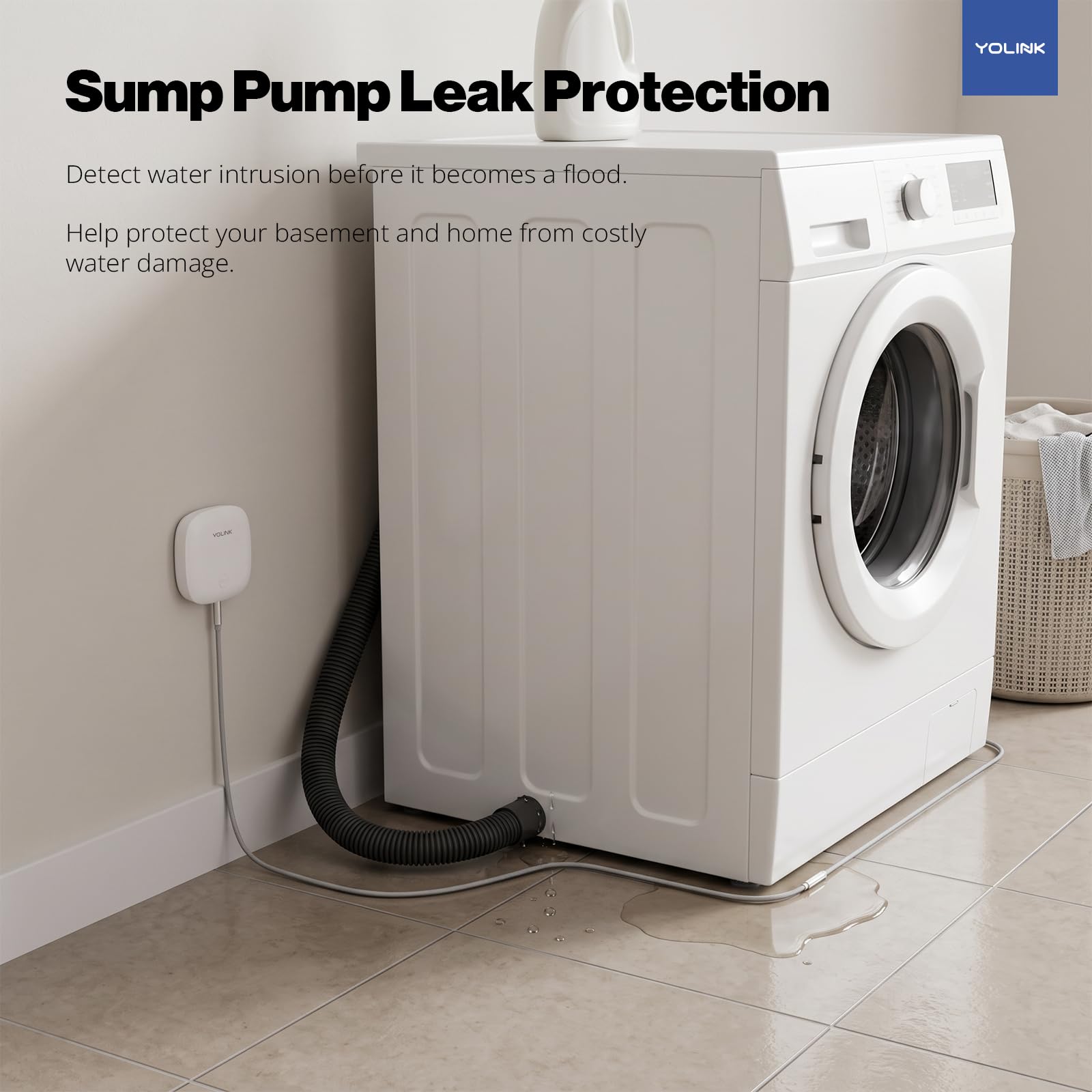YoLink Water Leak Sensor - 1/4 Mile Range, Alexa Compatible -5