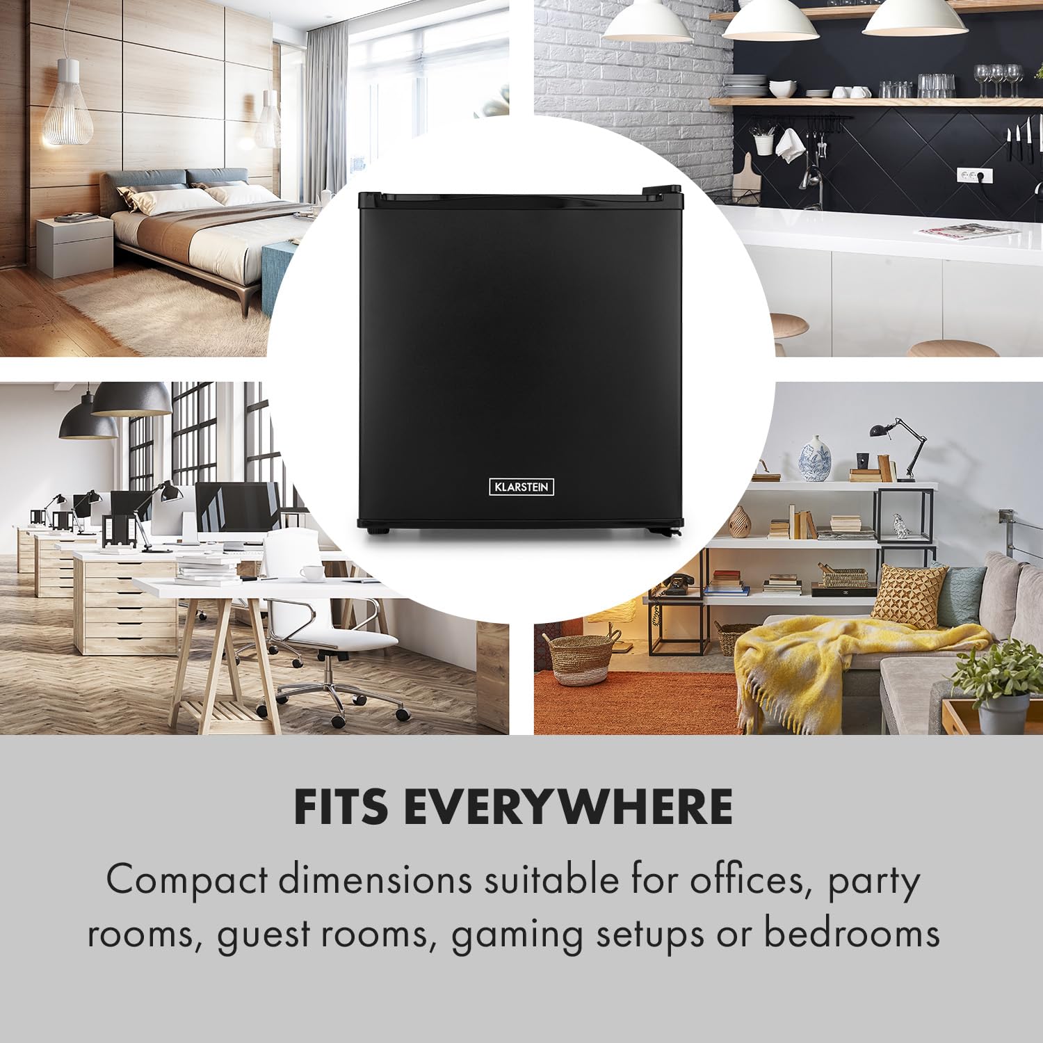 Klarstein Mini lodówka do pokoju, 13L mini lodówka na napoje i kosmetyki, Mały minibar, mała i cicha, Regulowana półka, Mała Skincare 5-15°C