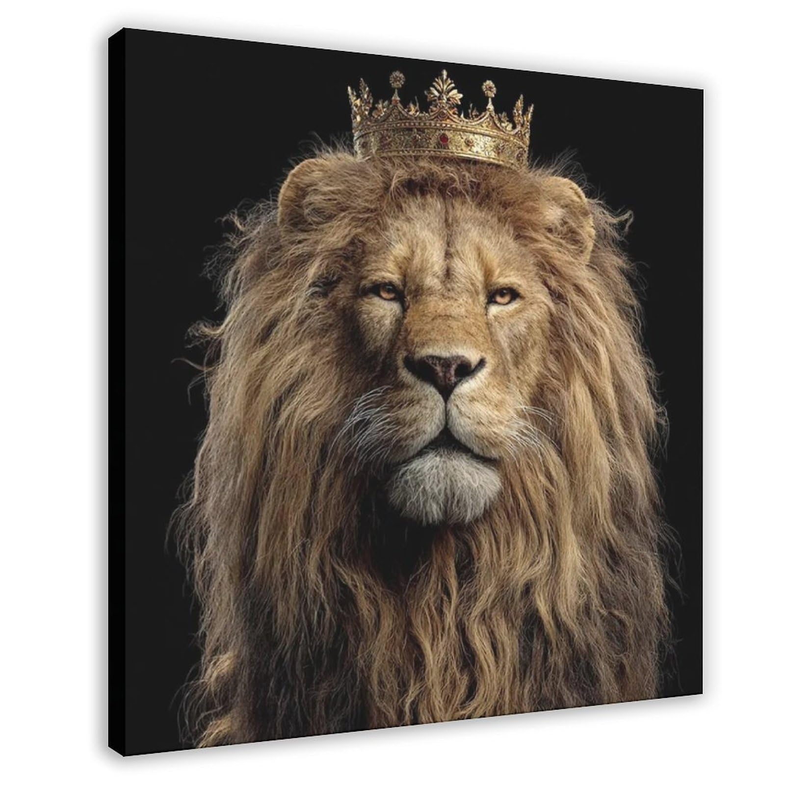 Bareronor Crowned Lion Canvas Poster for Home Decor Gift