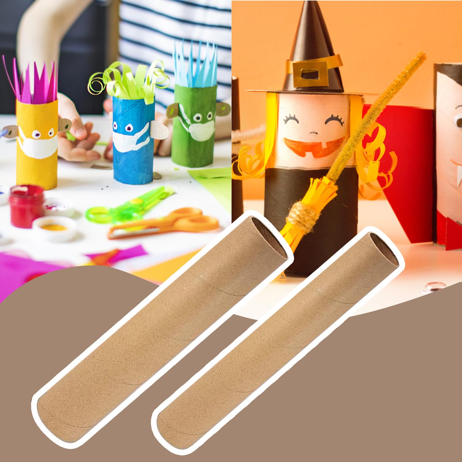 30 Pièces Tube en Carton Papier Kraft 30x4cm et 30x3cm Rouleau en Carton pour Enfants, Bricolage, Projets Créatifs Faits à La Main