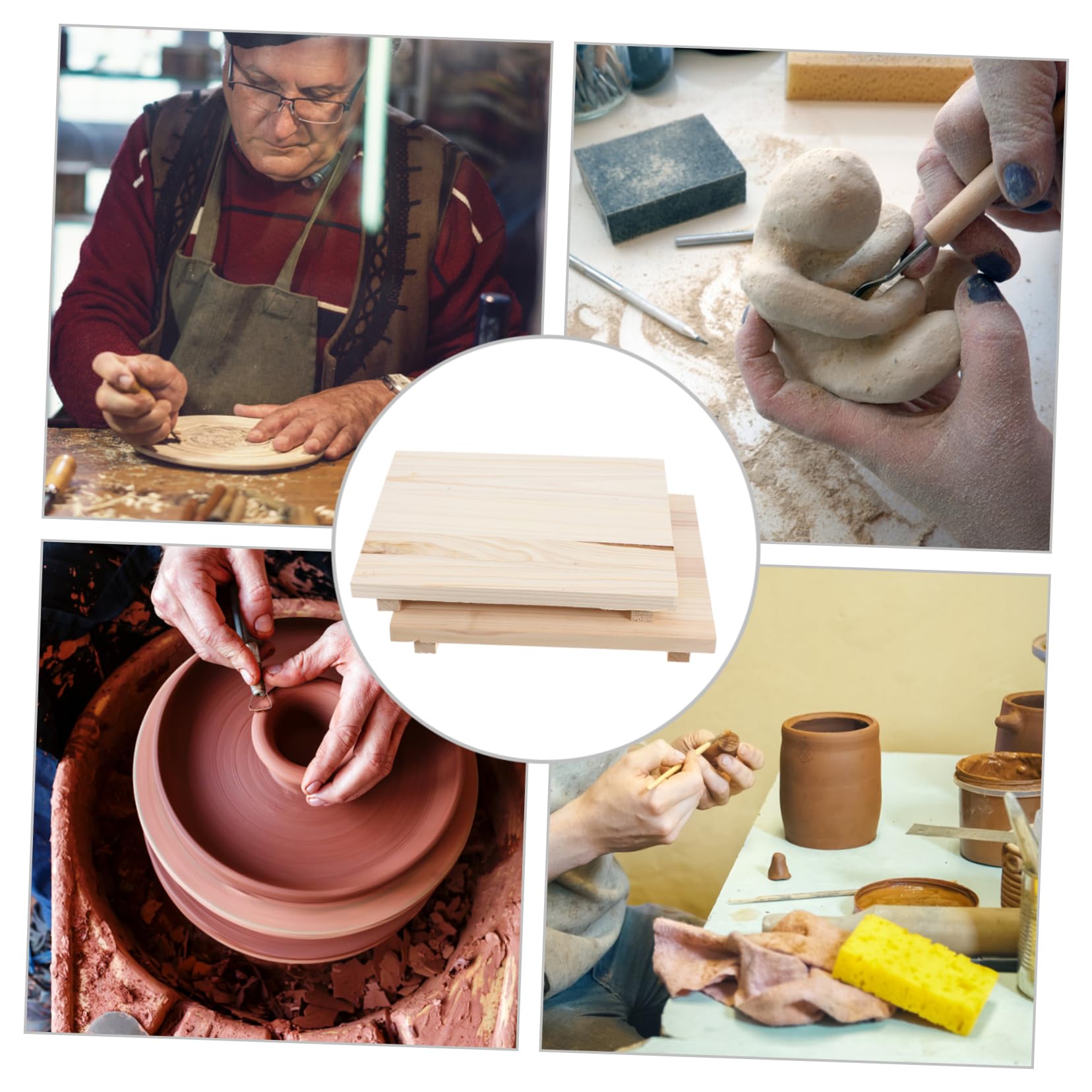 2piezas Tableros De Madera Para Secado De Arcilla Base Para Escultura y Cerámica Herramientas De Modelado De Arcilla Tableros Absorbentes Para Proyectos De Cerámica y Artesanía