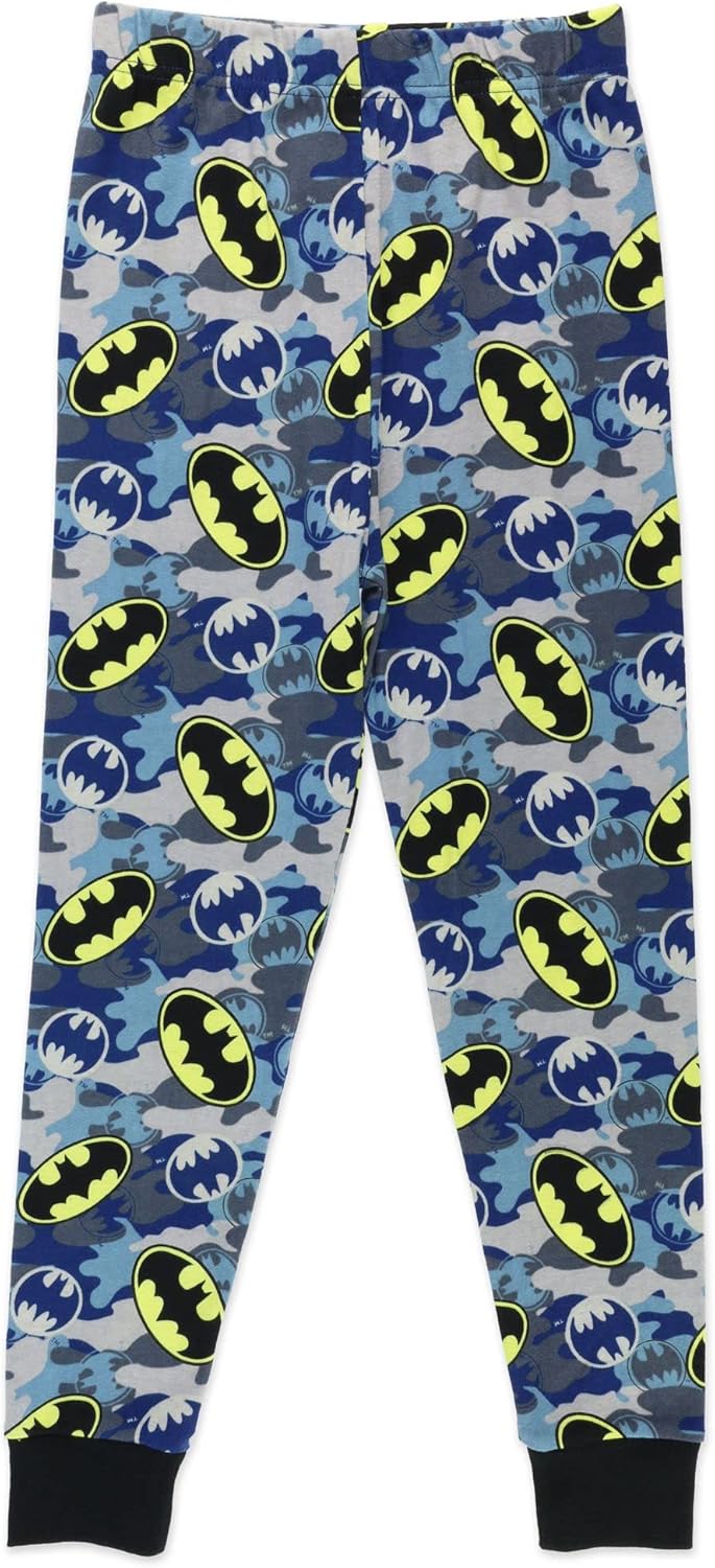 BATMAN Boys 2 Piece Pajama Set with Slippers, Size 4-10 Navy - Image 3