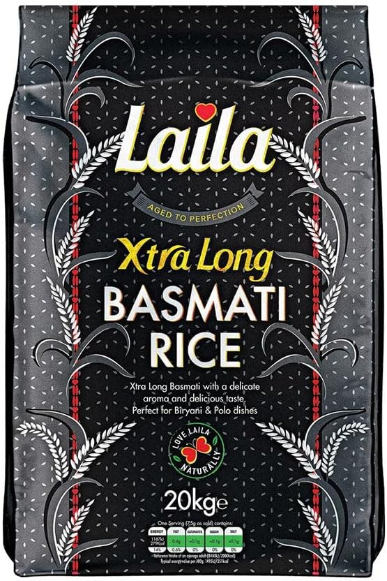 Laila Xtra Long Grain Basmati Rice 20 kg Amazon.co.uk Grocery