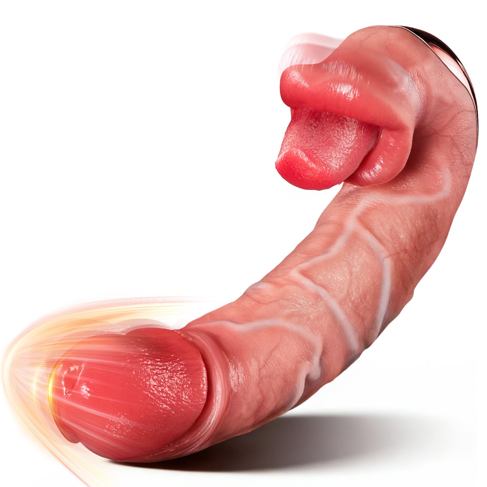 Dildo Vibratore, Dildo Realistico - Sex Toys per Donna & Coppia, 3in1 AI-Sync Dildo con Riscaldamento, 10 Modalità Leccata & Spinta per G-Punkt, Soft Silikon Sexytoys Donna