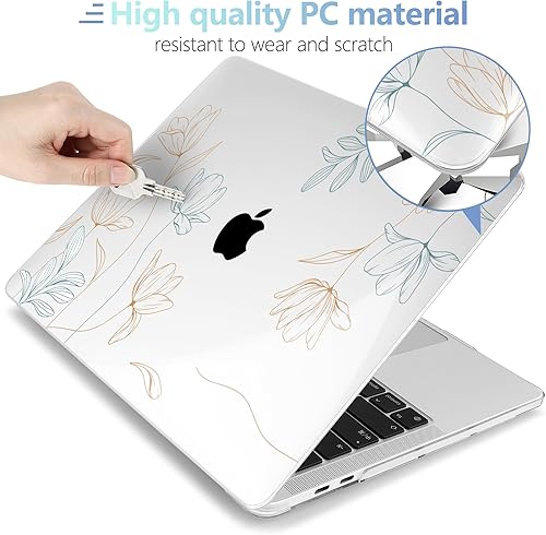 Miniatura 3 de MEEgoodo Funda para MacBook Pro de 13 pulgadas 2022 2021 2020 A2338 M2M1 A2251 A2289 con Touch ID, fundas rígidas transparentes para laptop con