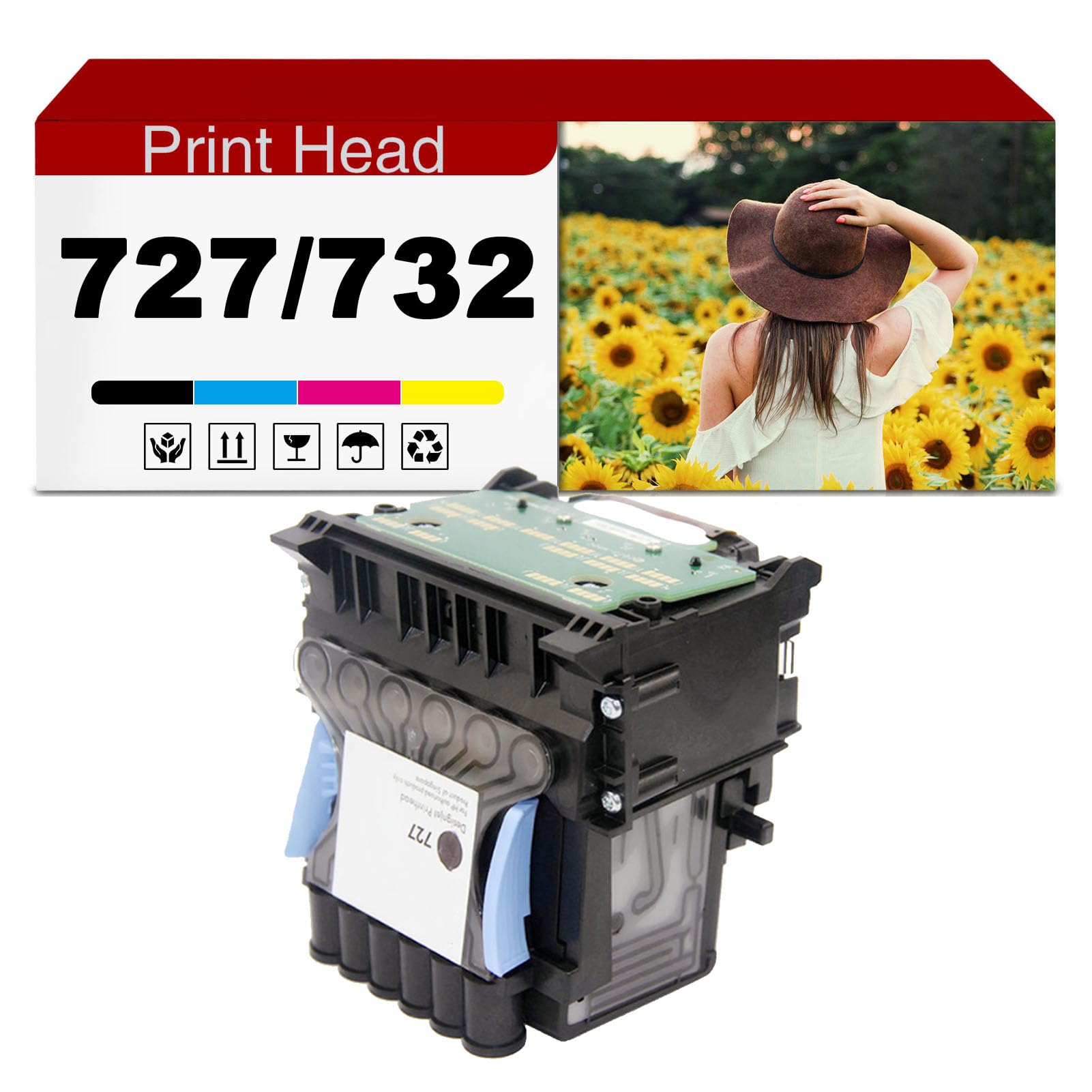 Testina di stampa 727/732 B3P06A compatibile per stampanti Per HP T1500, T1530, T1600, T1600dr, T2500, T2530, T2600, T2600dr, T3500, T920, T930, 3600, 3600dr 1 pack