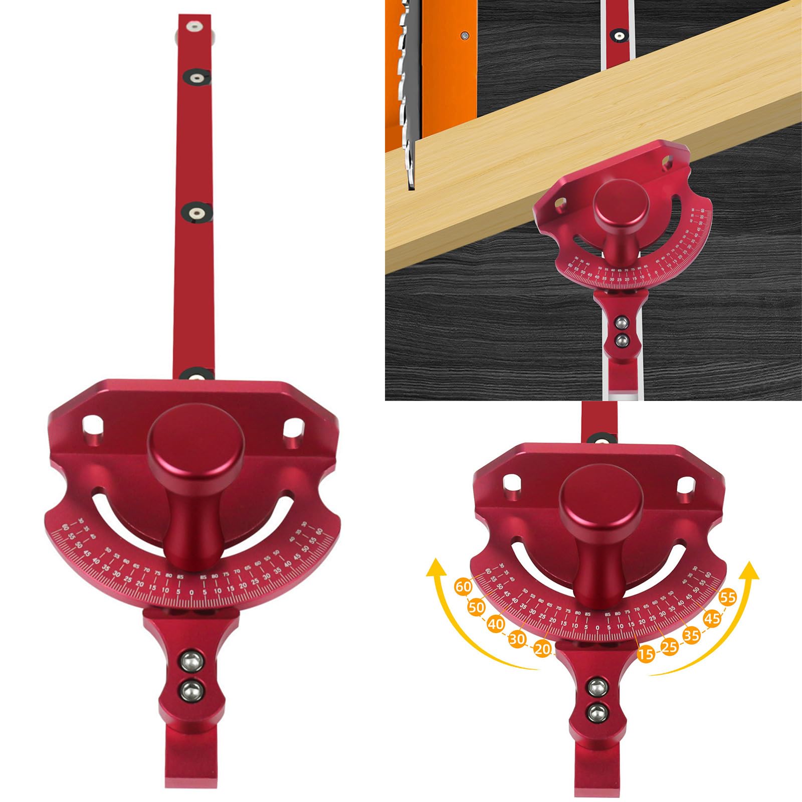 Regla de empuje profesional para carpintería, regla de posicionamiento resistente para posicionamiento exacto en corte y unión de madera, herramienta profesional de carpintero