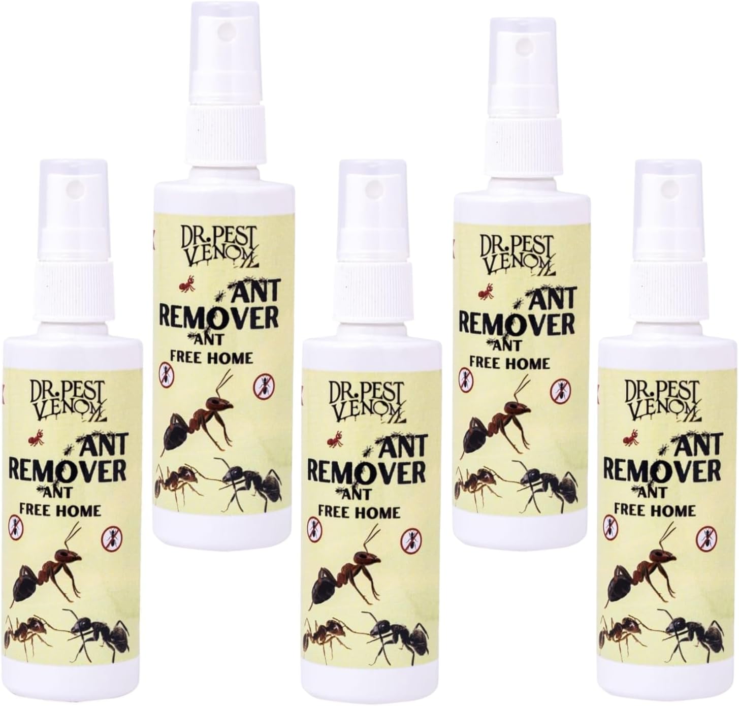 Ant Pest Remover Spray | Herbal Multi-Pest Control Solution with Tulsi, Ajwain, Lemongrass & Nilgiri | Natural Pest Repellent for Home, Kitchen & Garden | Instant Active Formula (Pack Of 5)