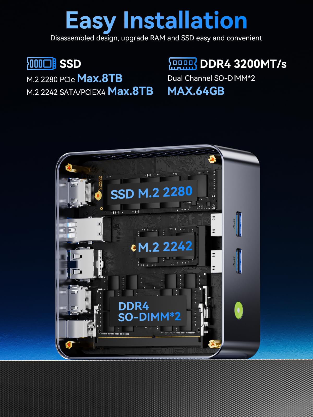 【美品】GMKtec M3 Ultra 16GB 1TB GMKtec Mini PC M3 Ultra com Intel Core i7-12700H (14C/20T 4,7 GHz