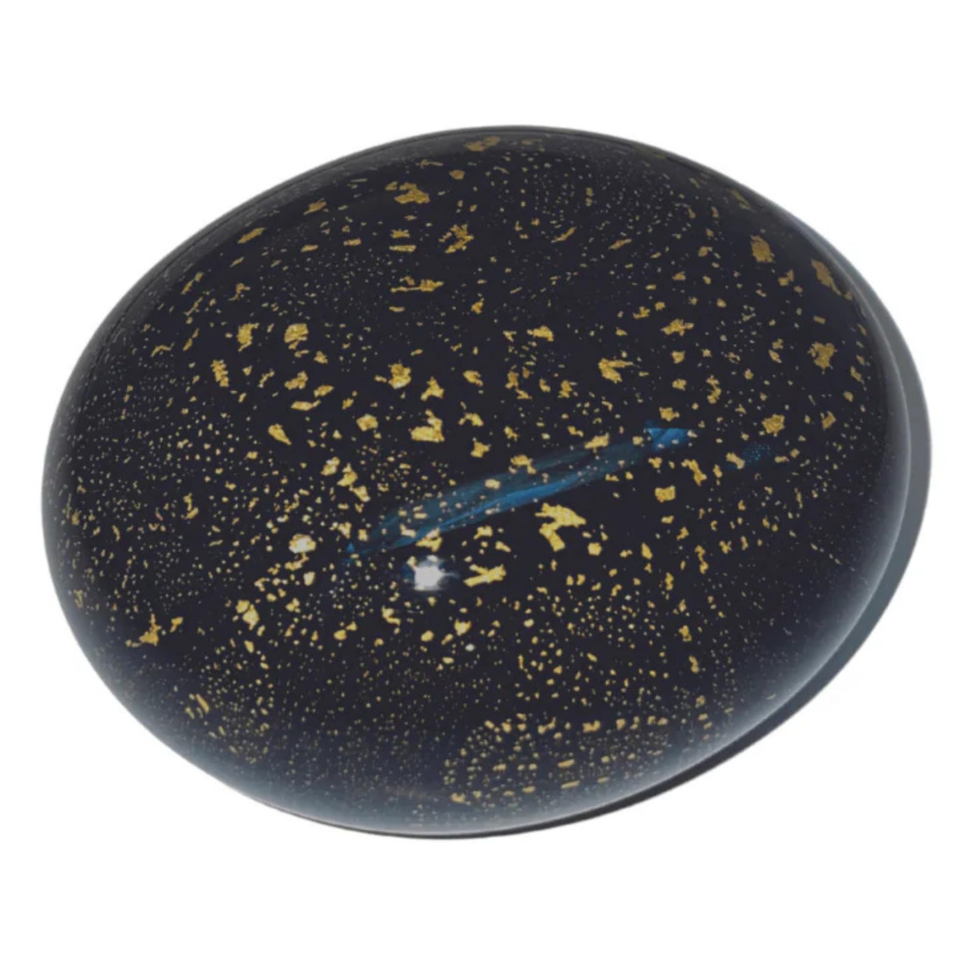 Serenity Urns Glass Pebble Ashes Cremation Hair Token Urn Adult Pet Male Female Child Ashes Urn (Black & 24ct Gold)