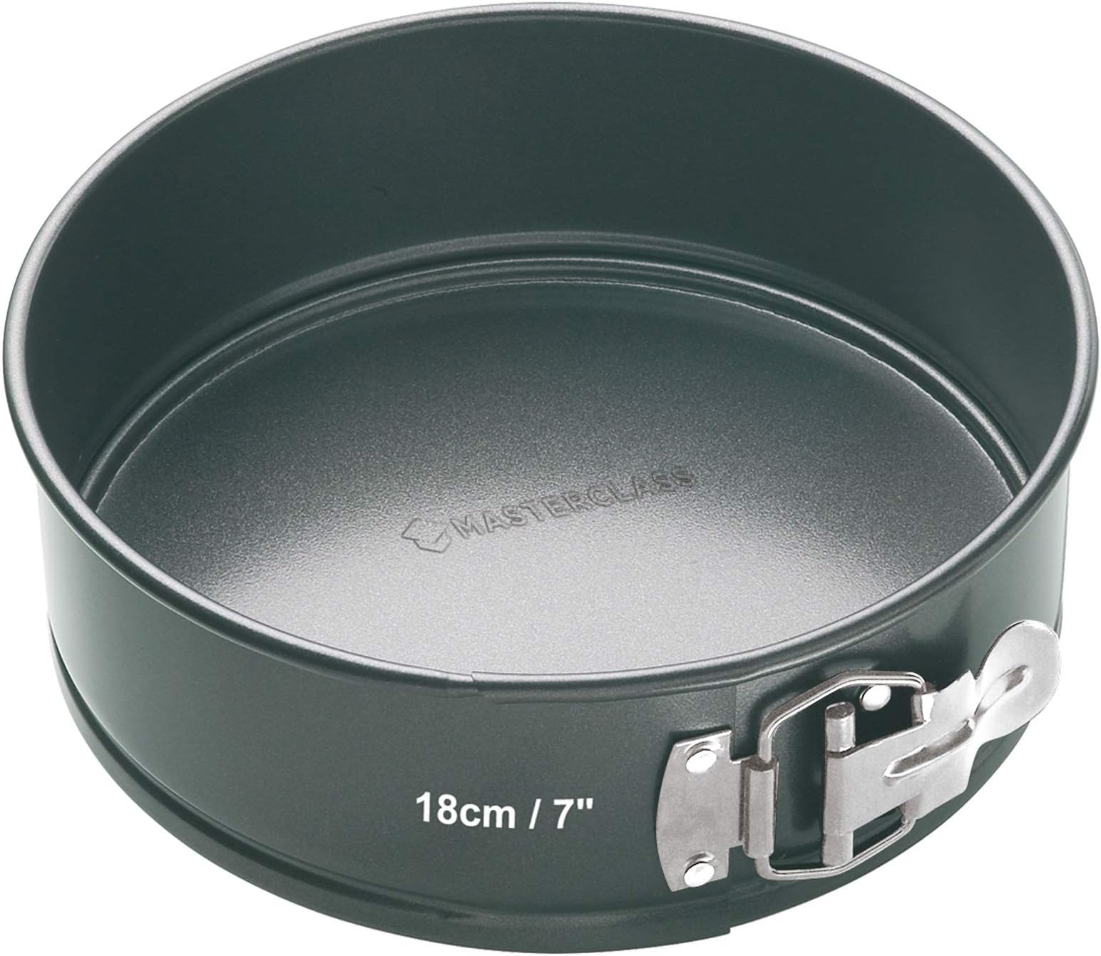 18 cm Springform Cake Tin with Loose Base and PTFE, PFOA and BPA Free Non Stick, Robust 1mm Thick Carbon Steel,7 Inch Round Pan, Grey