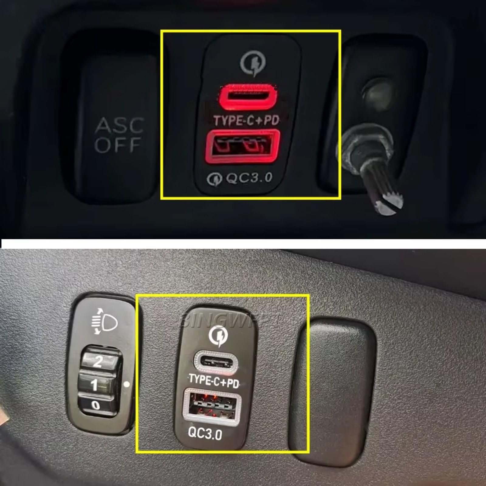 Puerto USB Consola Central Compatible Con Mitsubishi Para Outlander Coche Para Cargador PD Carga Rápida Teléfono Adaptador Salida Puerto USB