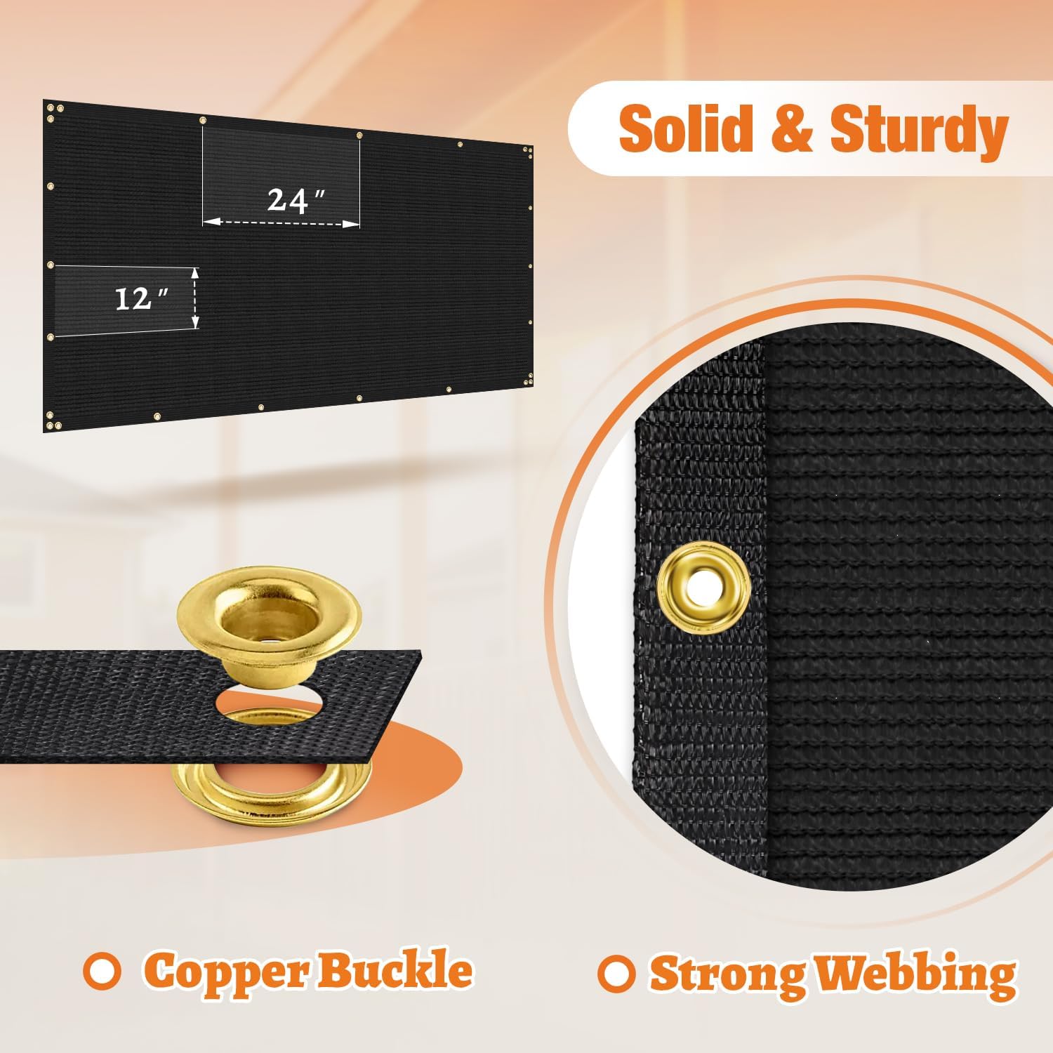 4' x 19'10" Privacy Fence Screen with Brass Grommets Heavy Duty Fencing Cover Windscreen Mesh Shade Net Cover Zip Ties Included for Backyard Garden Patio Outdoor, Black