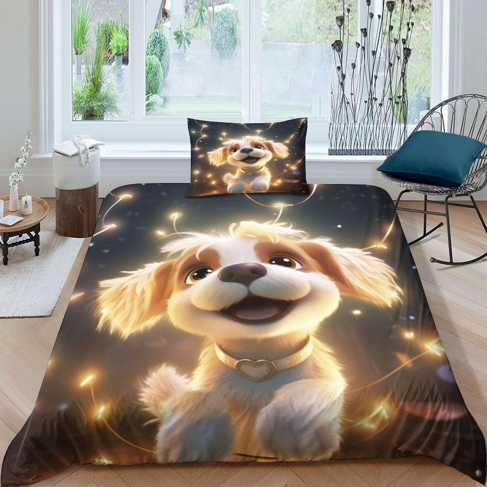 Parure de lit 3 pièces haut de gamme en microfibre douce avec fermeture zippée