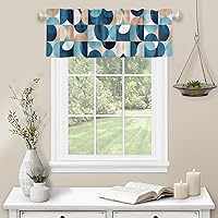 Vista 101 de Cenefa de cocina para ventanas, Día de la Independencia, pentagrama, textura de arpillera a cuadros, semitransparente, con bolsillo para barra