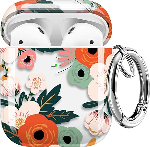 Miniatura 11 de Maxjoy Funda para AirPods, funda transparente para AirPods, bonita funda suave y transparente para AirPod de 2ª generación para mujeres, con clip