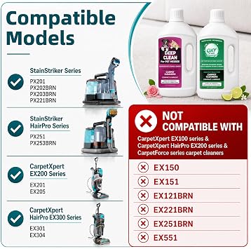 Carpet Cleaner Solution for Shark Deep Clean Pet & OXY Multiplier, 1L + 1L