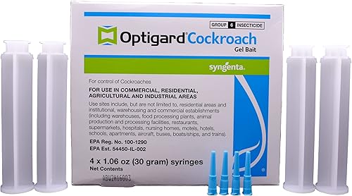 Syngenta -Gel de cucaracha Optigard 4 puntas, 4 émbolos, 4 tubos