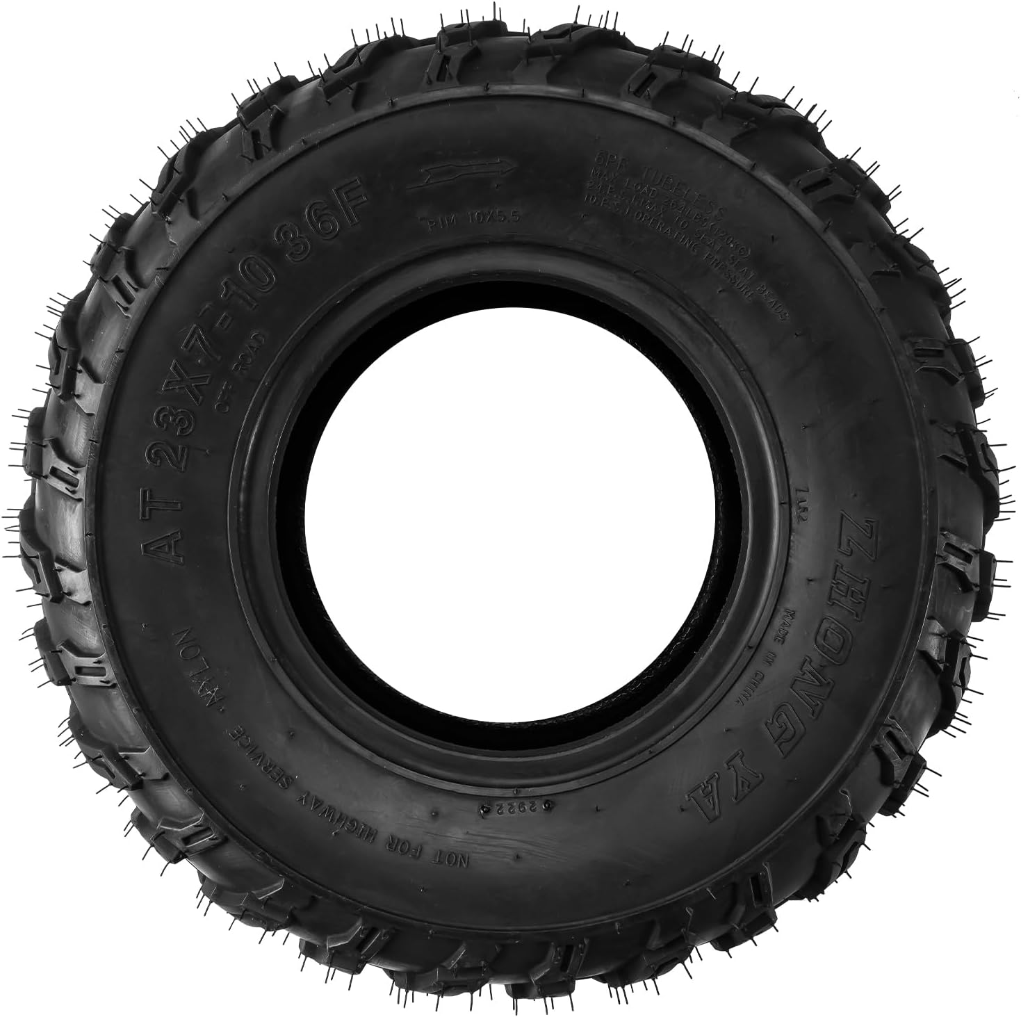 KAX 2 Pack 23x7-10 ATV All Terrain Tires, 6 Ply Bias Tires for Quad, UTV and Side by Side Hybrid Tread for Dirt, Snow and Trail Riding, Fits 23x7-10（Z-183)