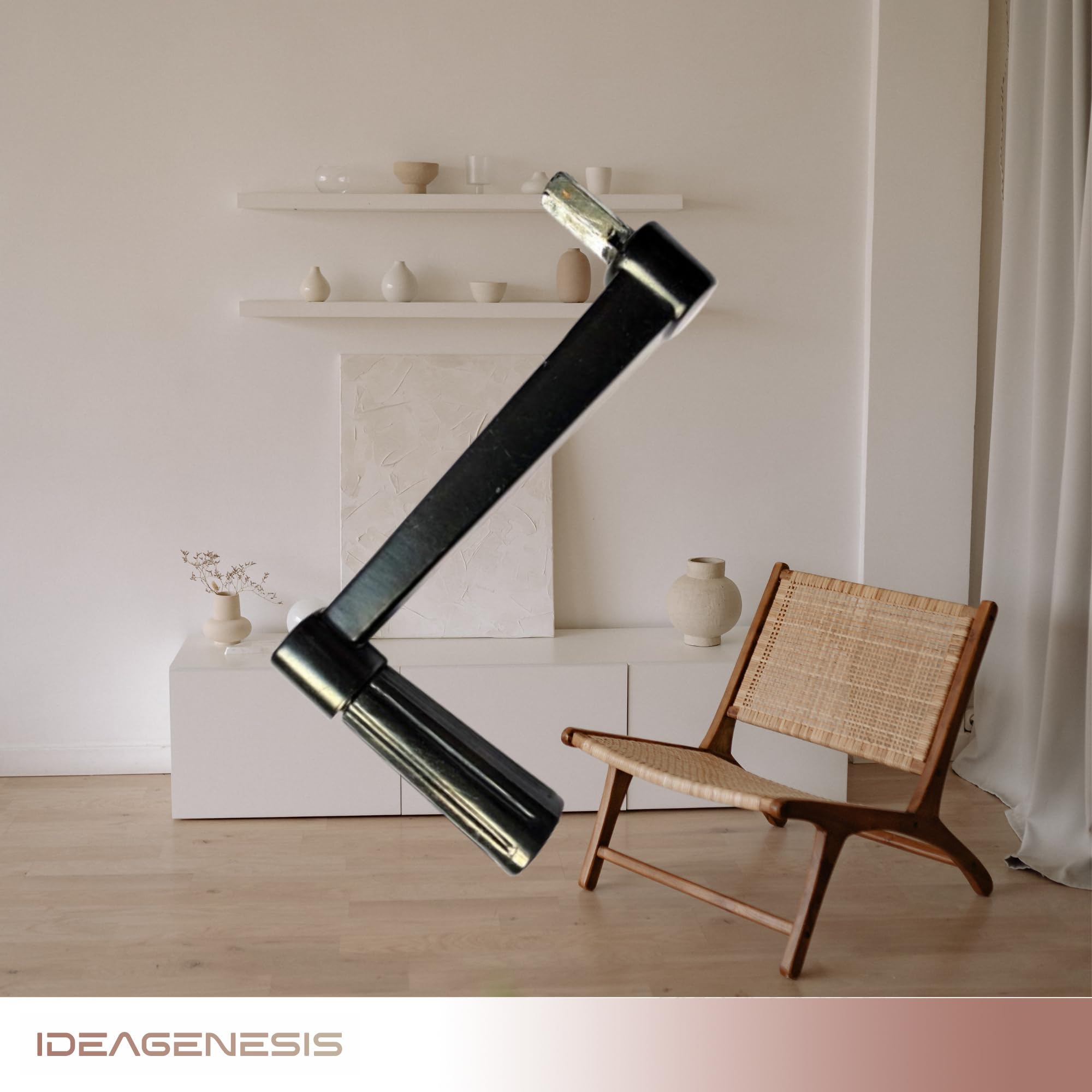 IdeaGenesis, Crank for Shutter Lathe, Replacement of Window Crank, Blind Handle, Lifting Handle for Roof Drying Rack (Black - Image 3